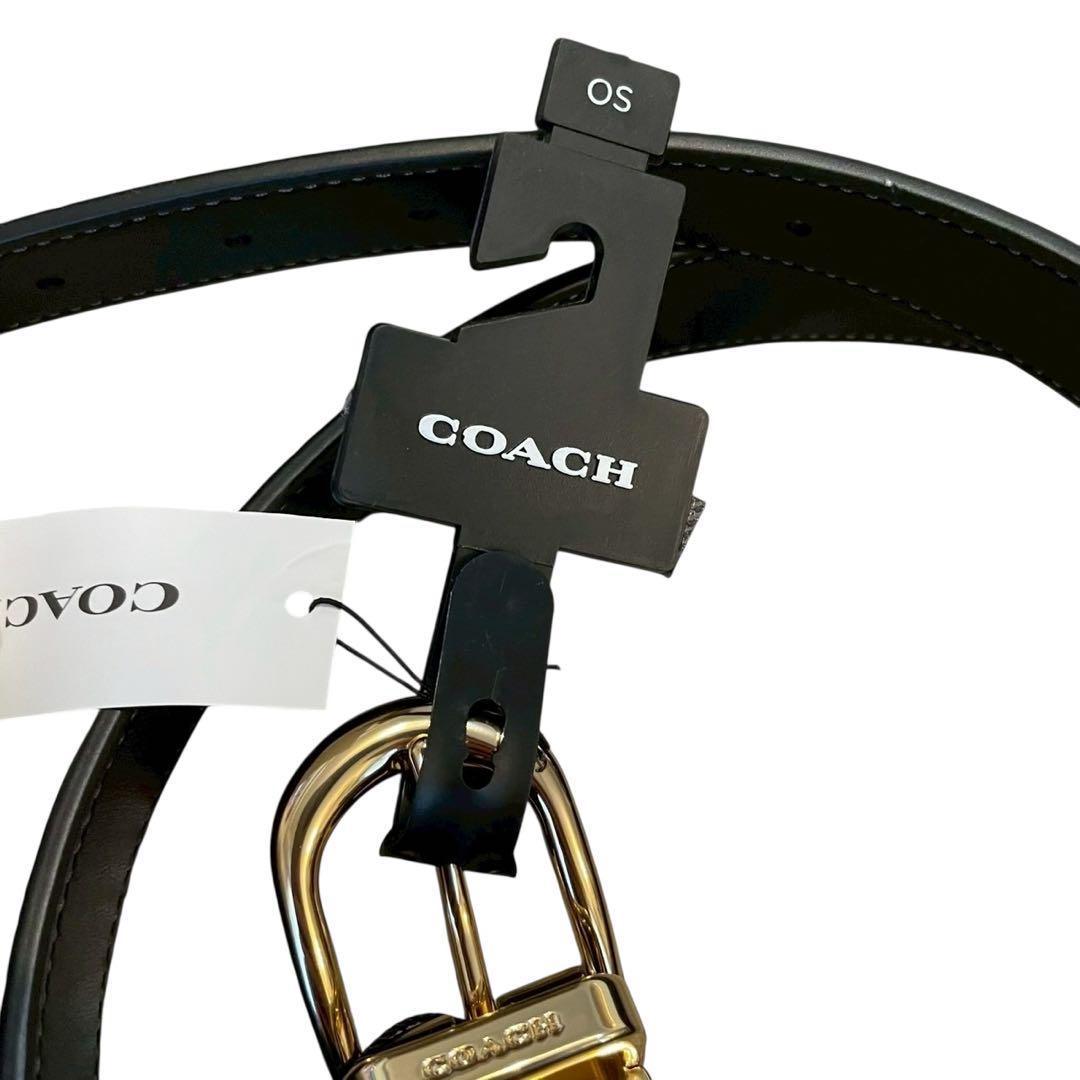 【新品】COACH コーチ リバーシブルベルト ハーネスバックル 茶×黒