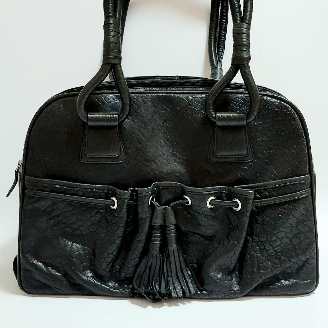 【Lucy's Luxuries】レザーキャリーバッグ ブラック ユニセックス