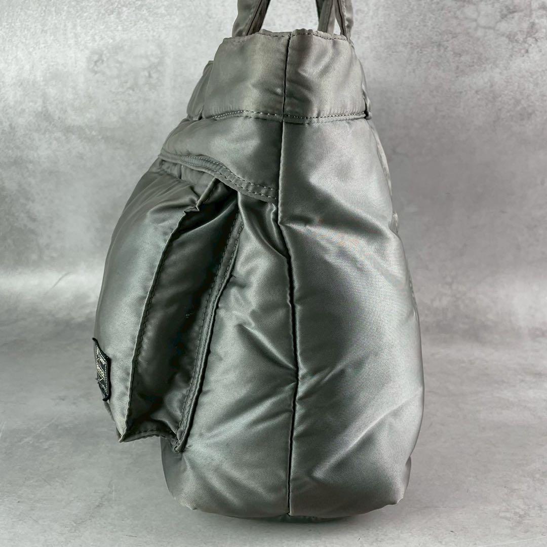 PORTER タンカーグレー ナイロンビジネスハンドバッグ吉田カバン美品