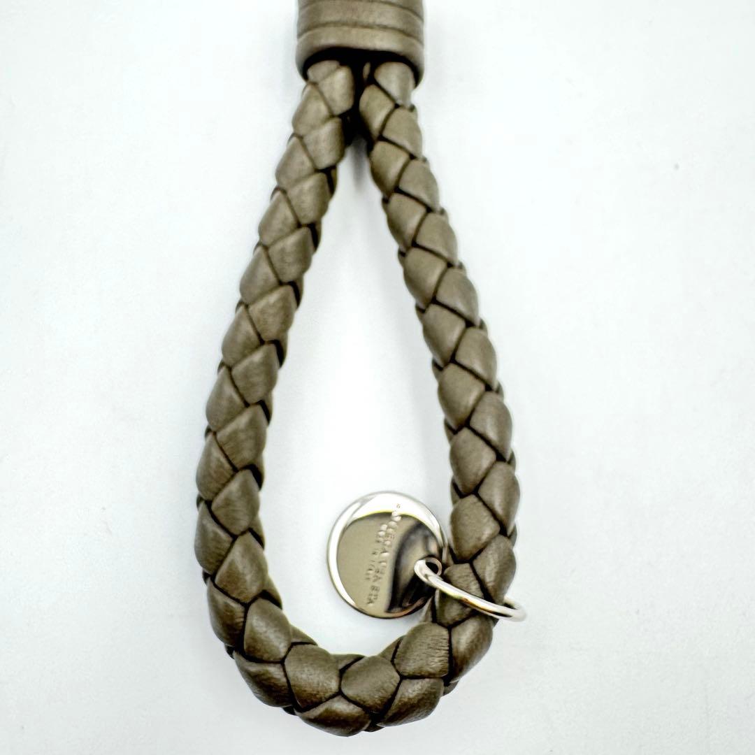 極美品✨BOTTEGA VENETA キーリング　グレージュ　本革