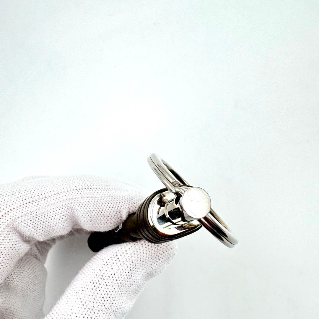 極美品✨BOTTEGA VENETA キーリング　グレージュ　本革