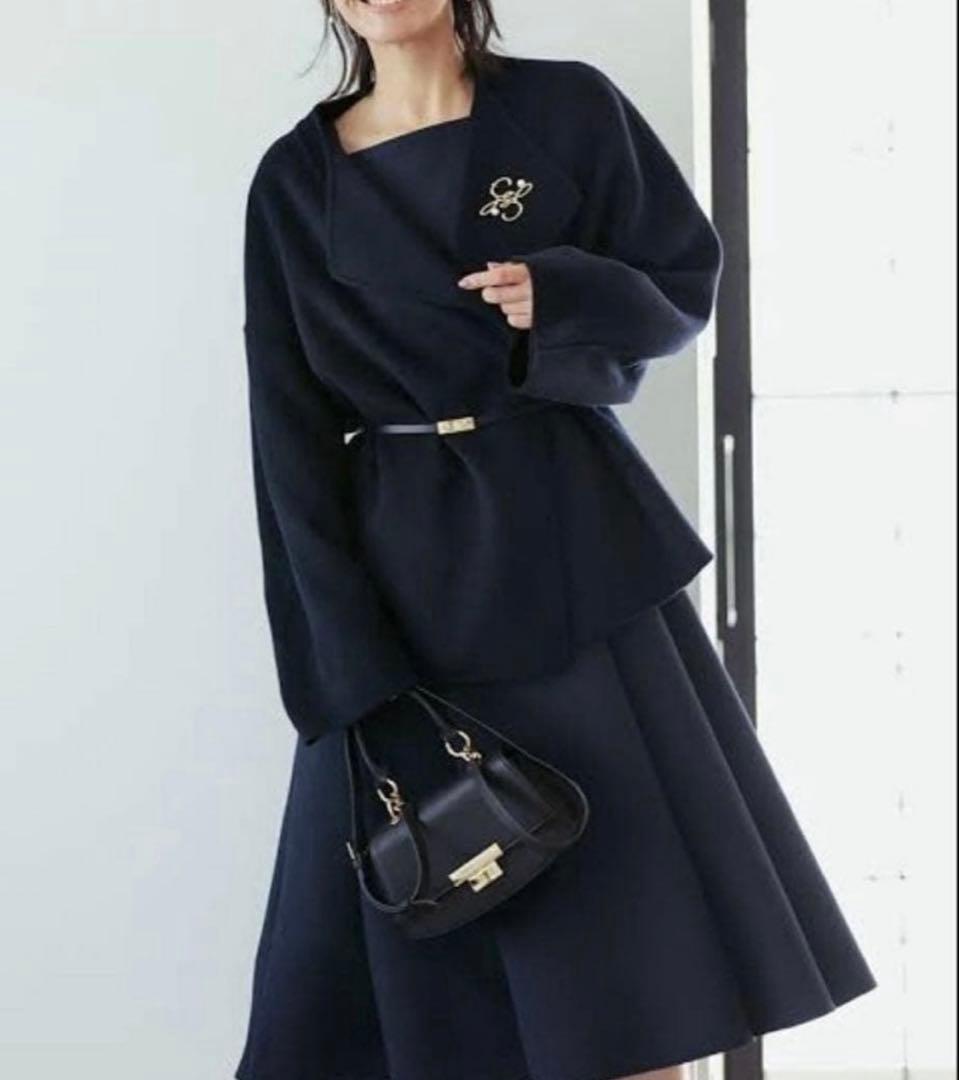 美品✨CELFORD セルフォード ミドル丈リバーコート ベルト付き