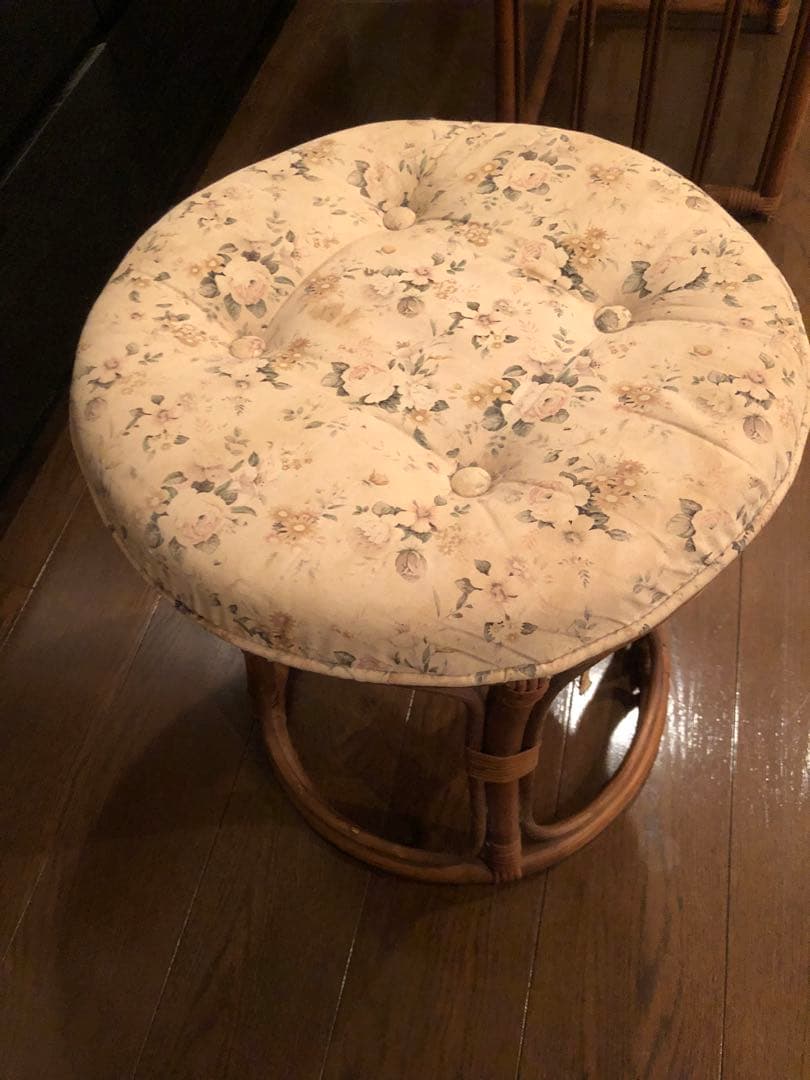 ラタン製ドレッサー・鏡台 スツール付き（首都圏在住の方のみ）