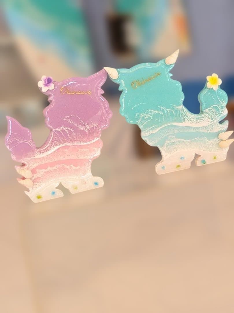 (121)ミニシーサーおきなわ (メス)レジンアート