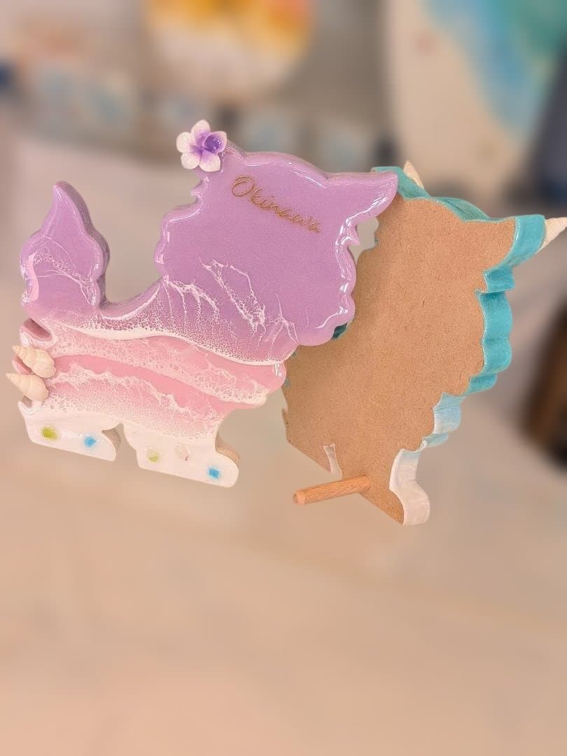 (121)ミニシーサーおきなわ (メス)レジンアート