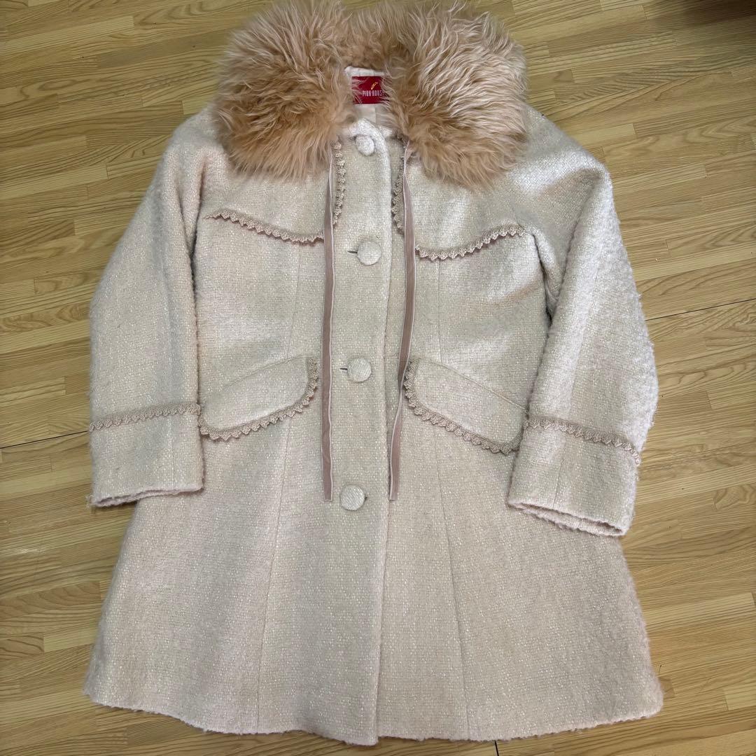 【12／15迄の出品】ピンクハウス ファー付きコート