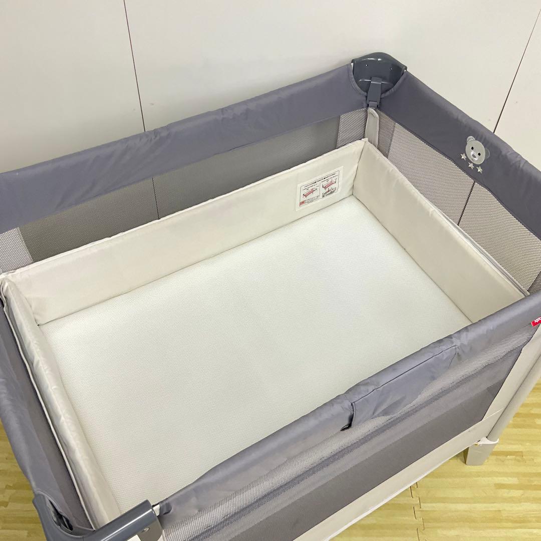 綺麗！アップリカ ベビーベッド ココネルエアー AB グレーベアー
