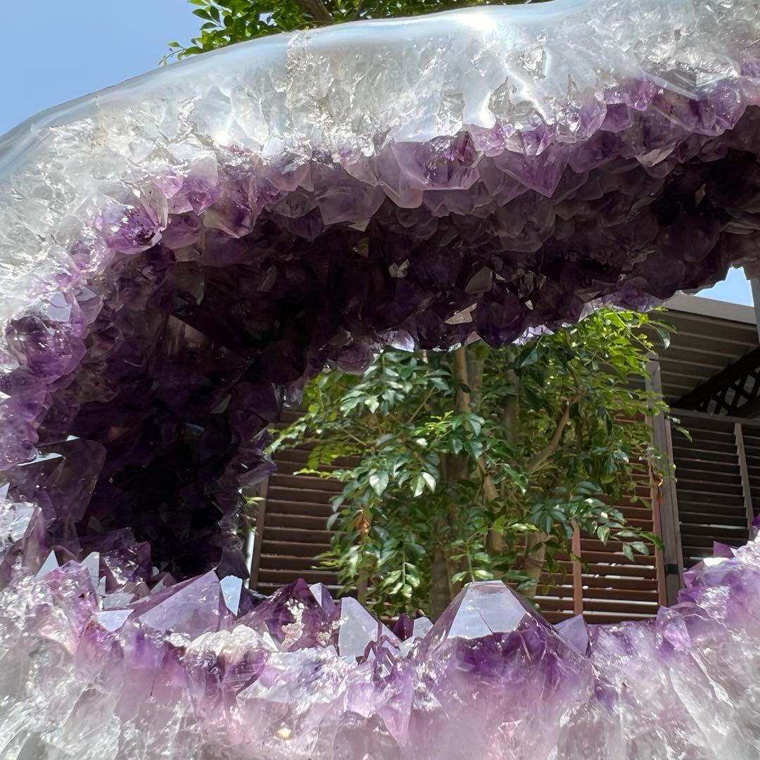 超極大13.21kg☆開運取り込む 素敵な紫水晶☆アメジストドーム 輪切り 原石