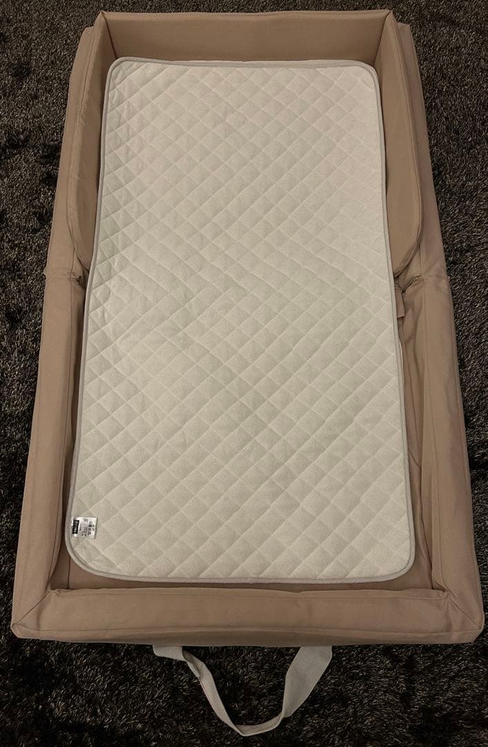 ファルスカ　コンパクトベッド　フィットLサイズ　ベージュ　＋　防水シートセット