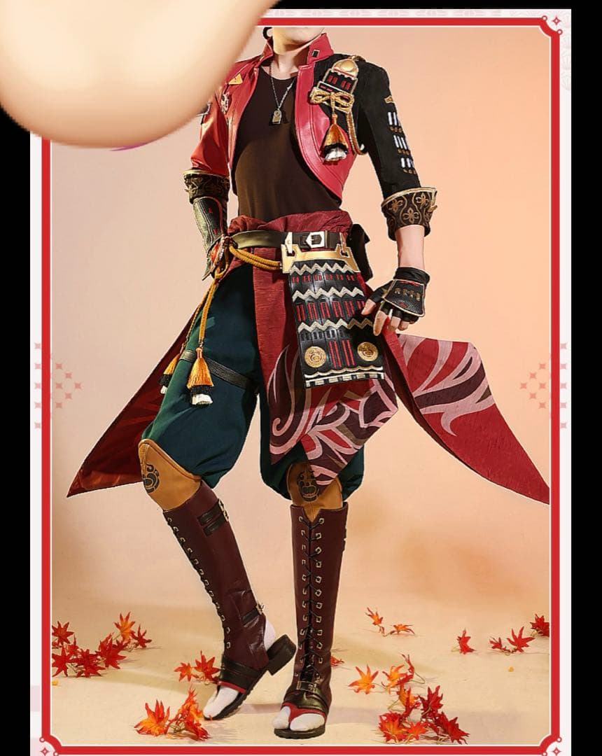 【1/12まで限定値下げ】原神　トーマ　コスプレ　三分妄想　Lサイズ　靴付き