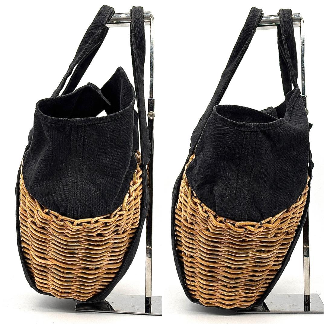 む*♪様 和装に馴染む✨　エバゴス　かごバッグ 扇形 紅籐 防水キャンバス 鏡付