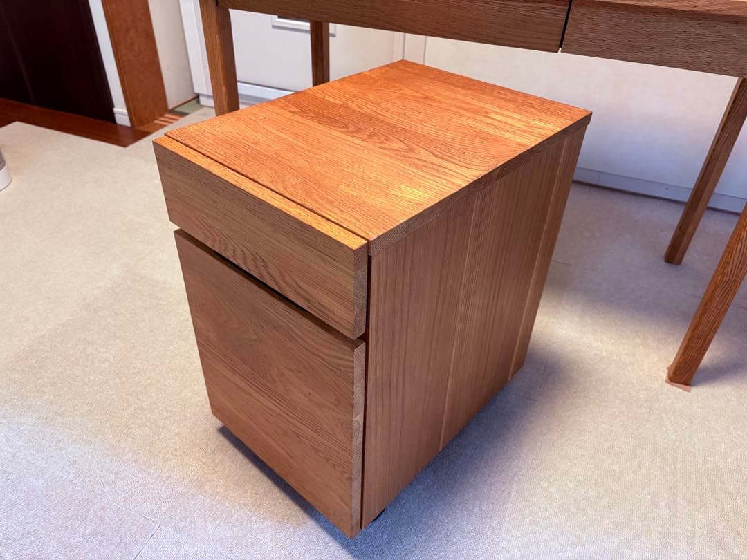 ★引取専用★無印良品無垢材デスク•引出付（オーク材）