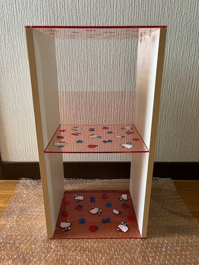 【希少・ヴィンテージ・レア】スケルトン 2段ボックス ピンク 棚（キティ）