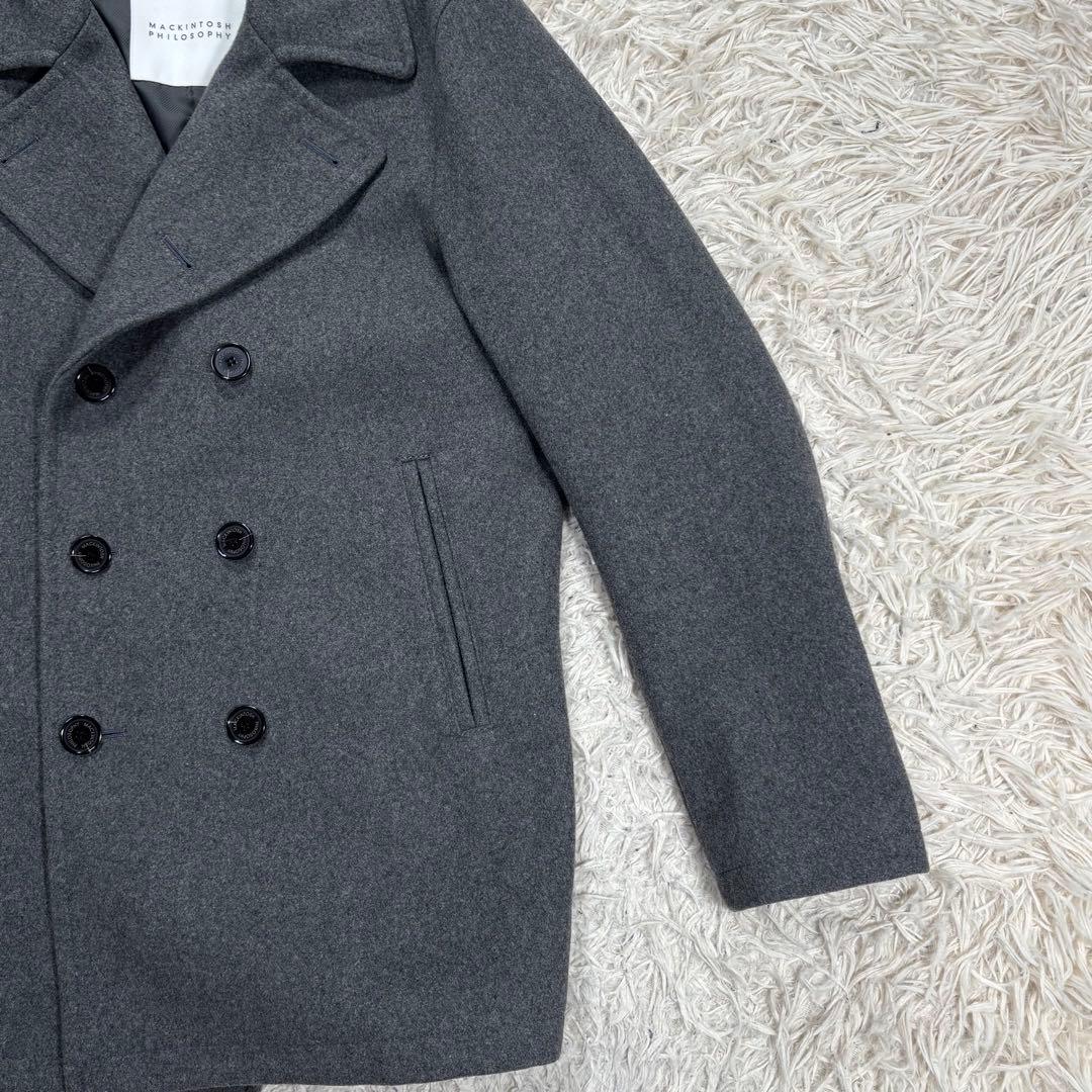 極美品　マッキントッシュフィロソフィー　メルトンウールPコート　グレー　40