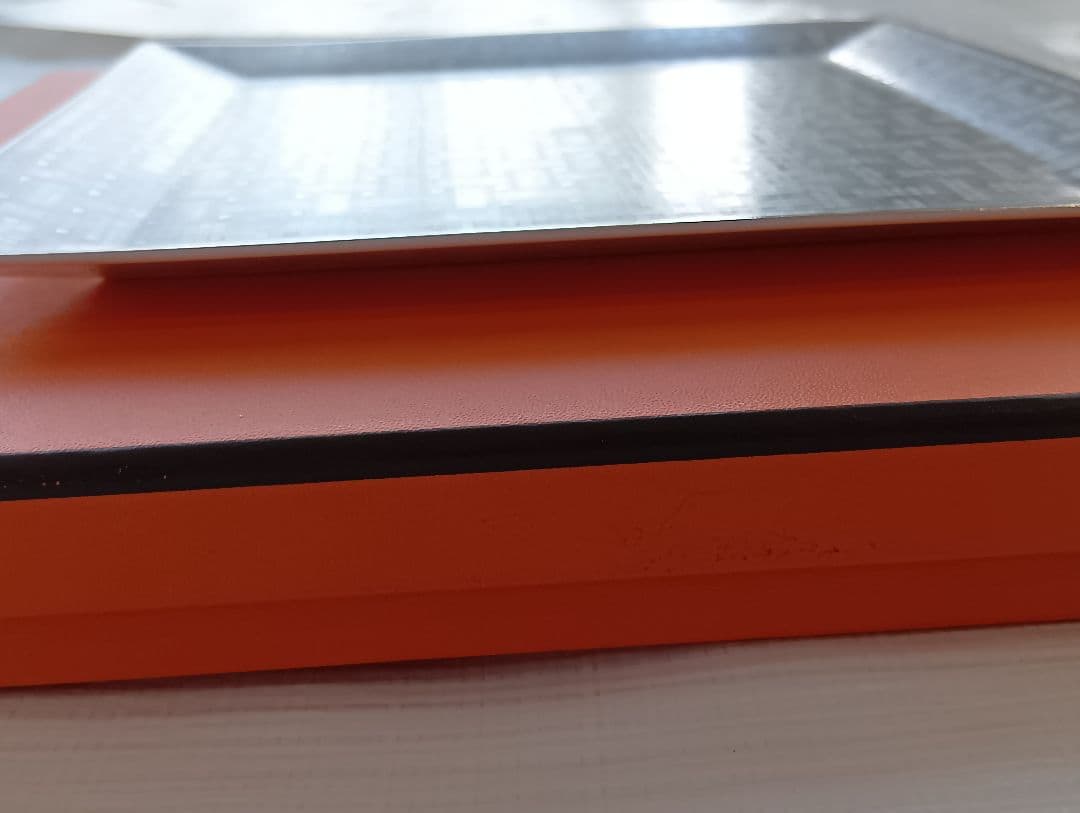 304 HERMES エルメス 編み込み模様 グレー 皿 プレート