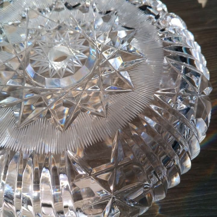 イギリスアンティーク⭐︎クリスタル星模様灰皿⭐︎阪急「英国アンティーク展」購入品