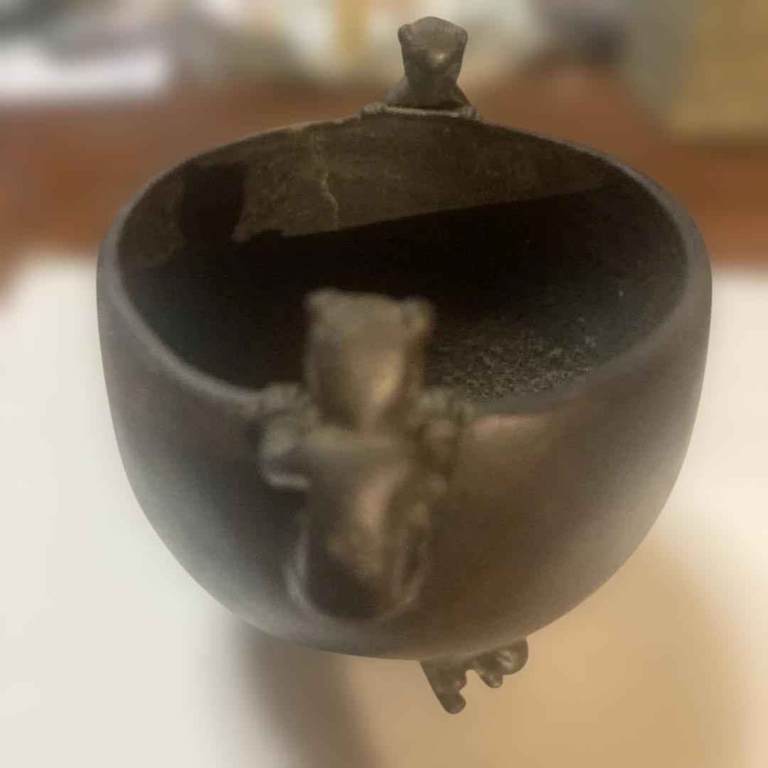 鋳鉄 茶釜 人形の取っ手付き ¥28000