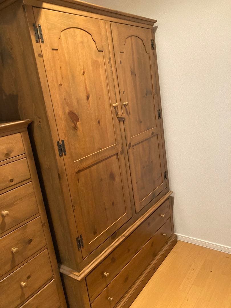 【アンファン】コーハウス　木製タンス 2扉収納 引き出し付き