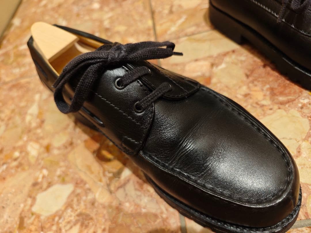 J.M. Weston 黒 レースアップ デッキシューズ