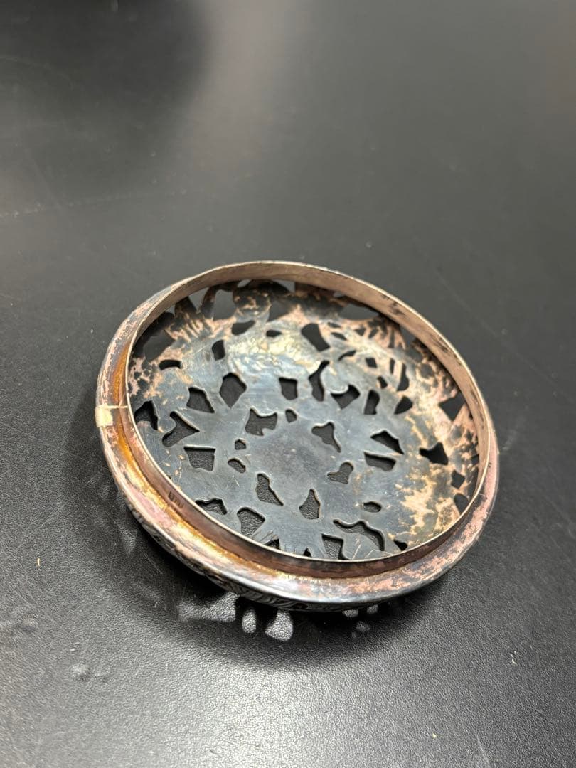 【極美品】諏訪蘇山作 香炉 青磁 三足香炉 純銀 花刻透し火屋 信幸造