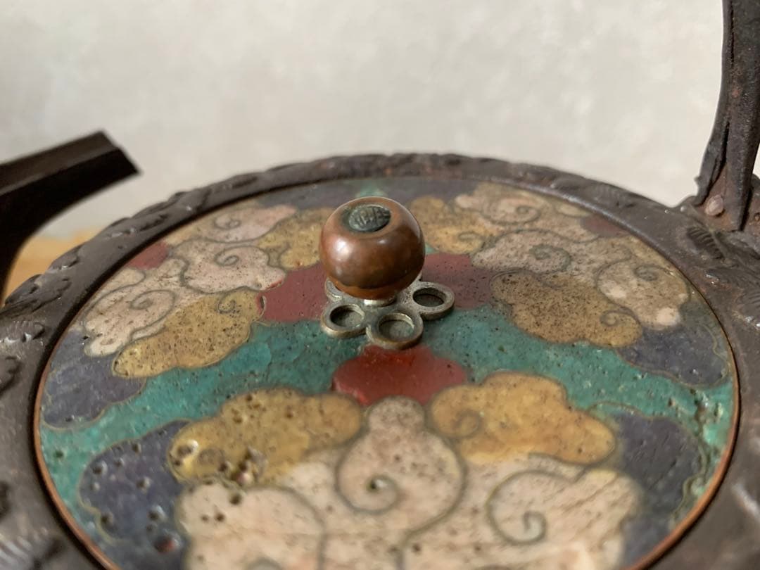 七宝蓋 銚子 一対 共箱 唐物 骨董 茶道具 鉄瓶