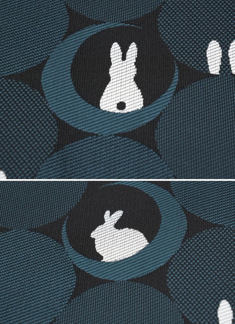 限定柄！新品 博多織 協和織 両面長尺小袋帯 半幅帯 ウサギ柄③ 口とじ加工込