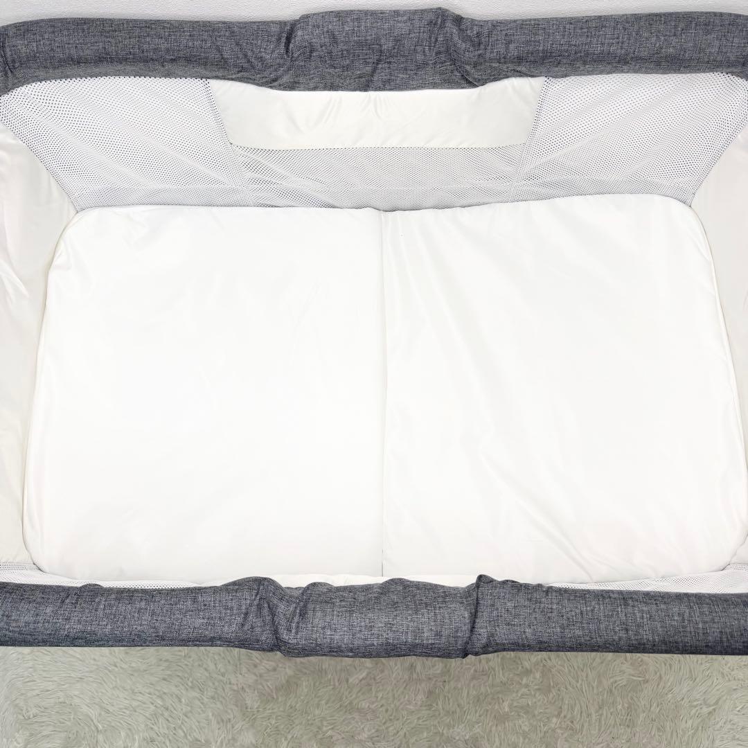 極美品 簡易ベビーベッド 移動式 折りたたみ 蚊帳 荷物入れ 収納バッグ