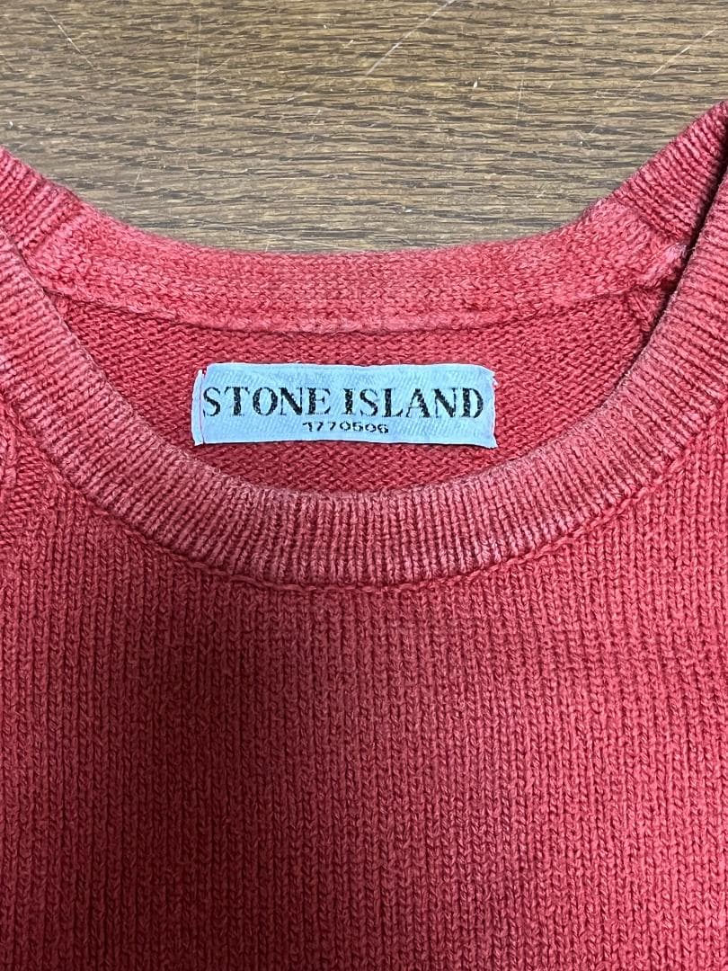 【Mサイズ】Stone  レッド クルーネックセーター