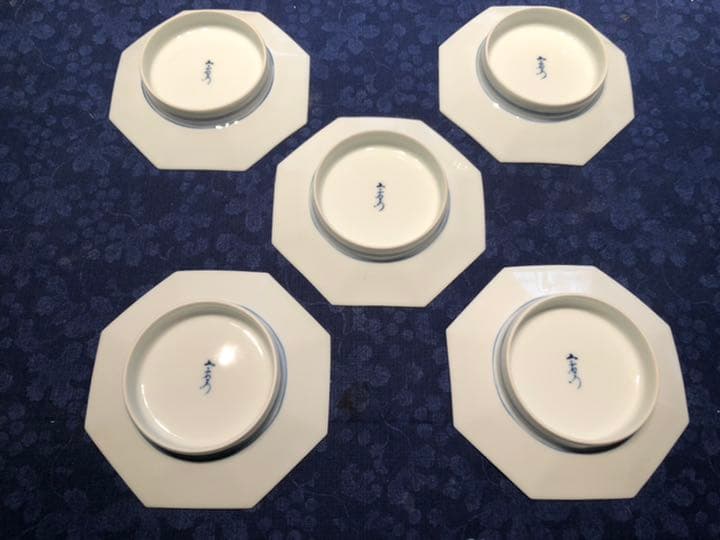 今右衛門窯　銘々八角皿5客セット（新品未使用品）