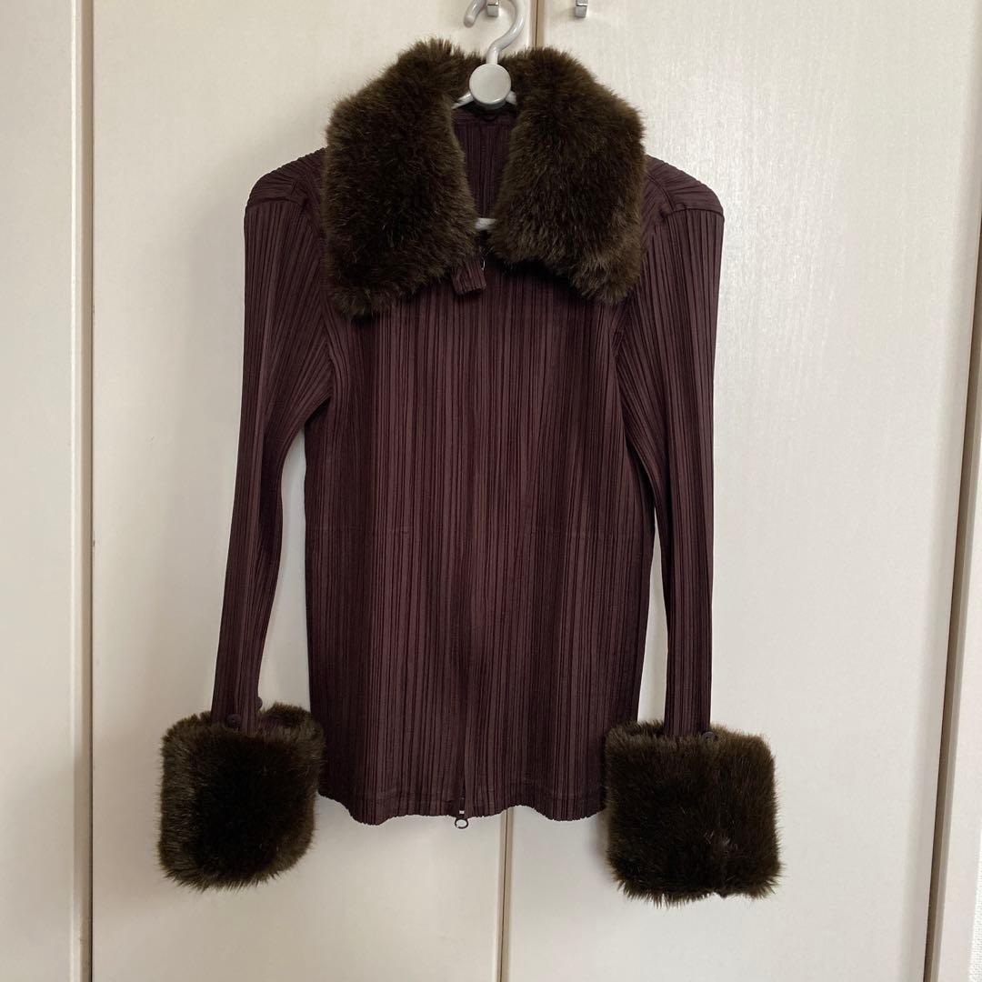 最終金額❗️極美品　プリーツプリーズ　長袖シャツ　ファージャケット　トップス