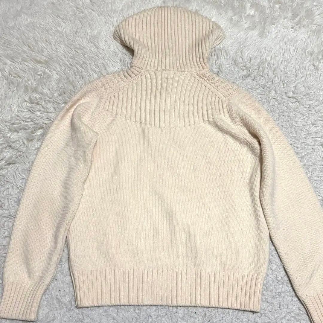 最高級イタリア製　クルチアーニ　タートルニット　ハーフジップ　フード　肉厚