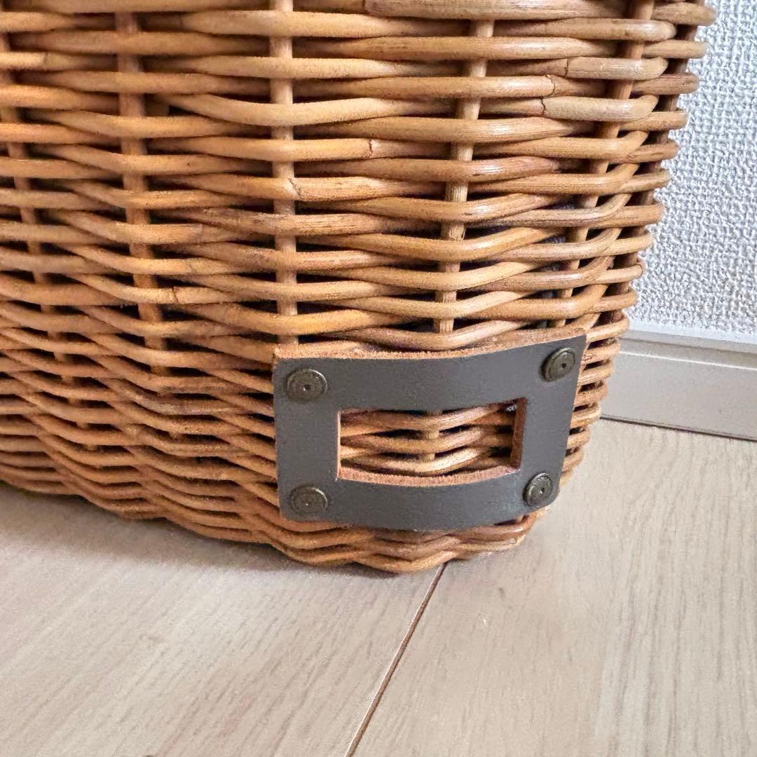 エバゴス ハンドバッグ カゴバッグ（紅籐＆レザー）