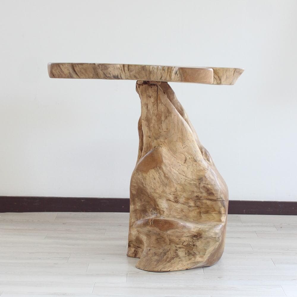 在庫処分 １点もの テーブル 木製 チーク材 天然木 切り株 カフェ 花台 B