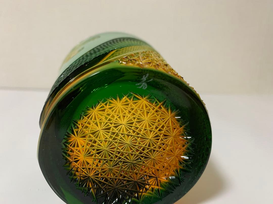 キ*ョ様 江戸切子　伝統工芸士但野英芳作　「蛇」　オールドグラス