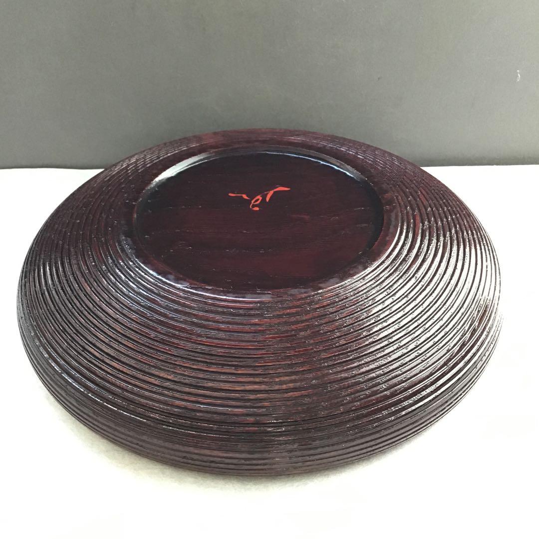 茶道具　樺溜塗糸目菓子器　塗師　堅地屋清兵衛作　堅清印　楽只斎好　共箱　S3KK