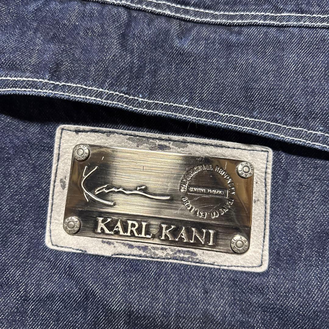 00s KARL KANI デニムオーバーオール メタルプレート 刺繍 ビック