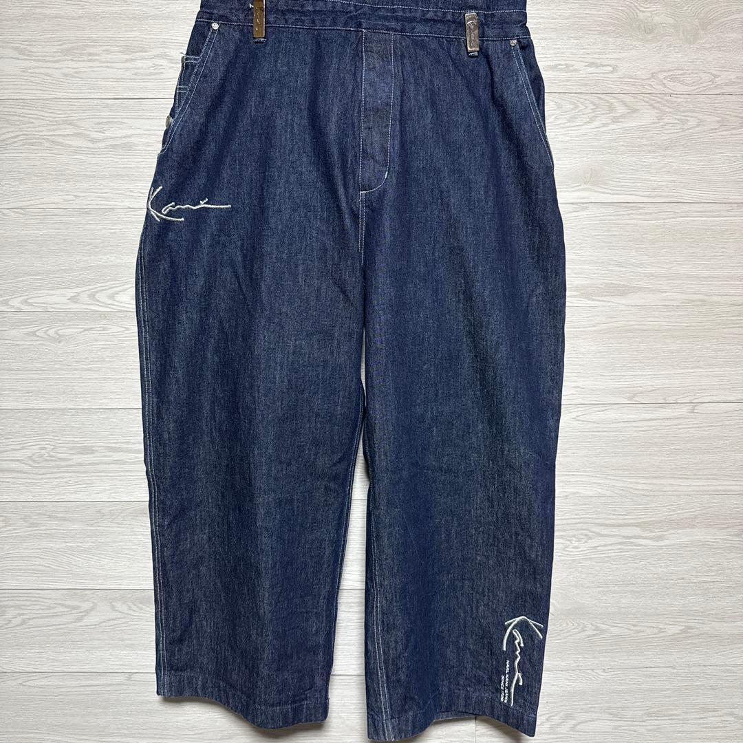 00s KARL KANI デニムオーバーオール メタルプレート 刺繍 ビック