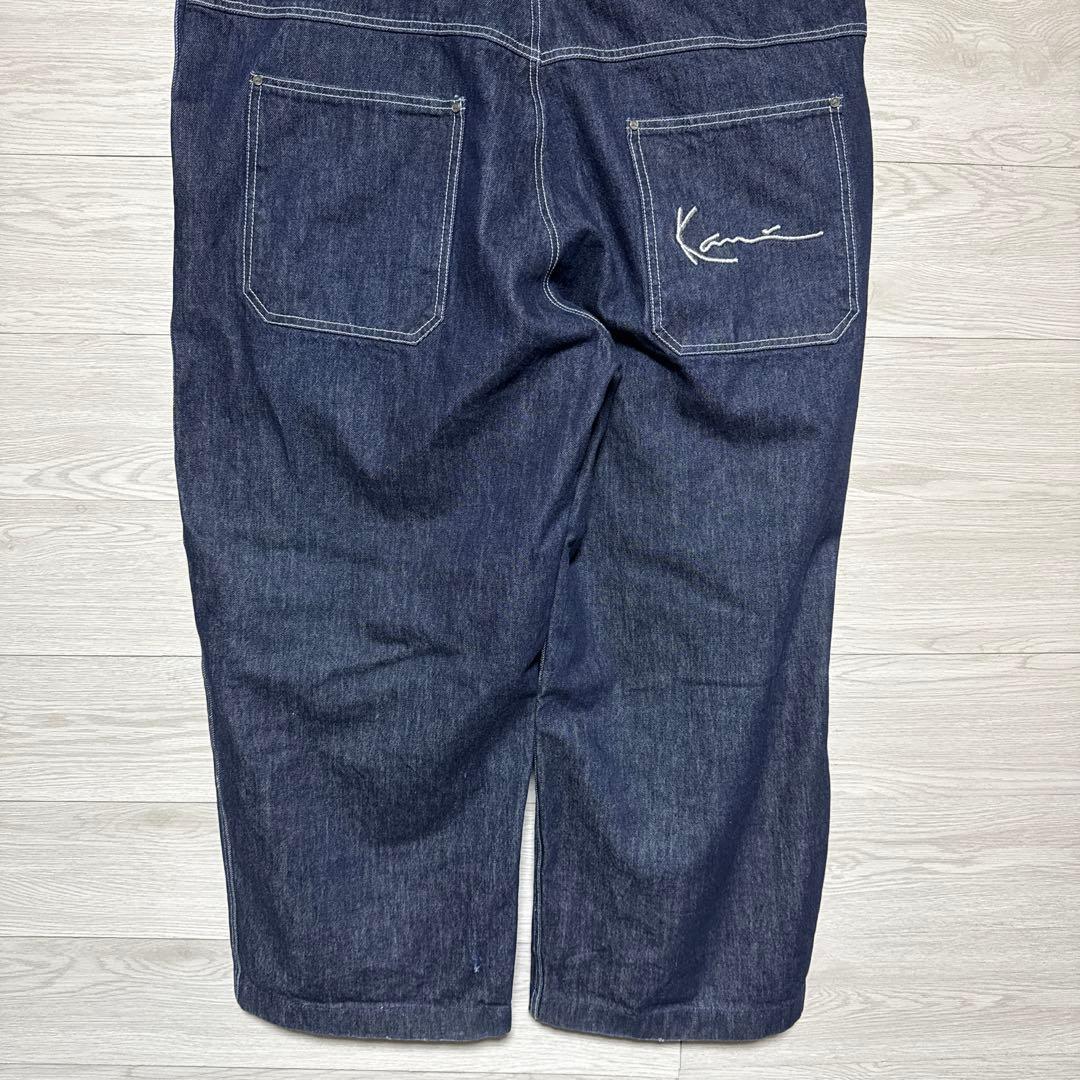 00s KARL KANI デニムオーバーオール メタルプレート 刺繍 ビック