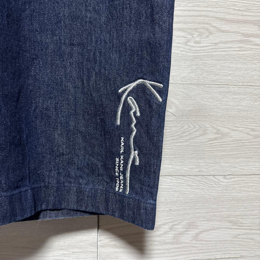 00s KARL KANI デニムオーバーオール メタルプレート 刺繍 ビック