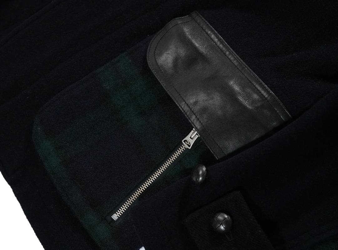 AD2011 JUNYA WATANABE MAN レザー 切替 ダッフルコート