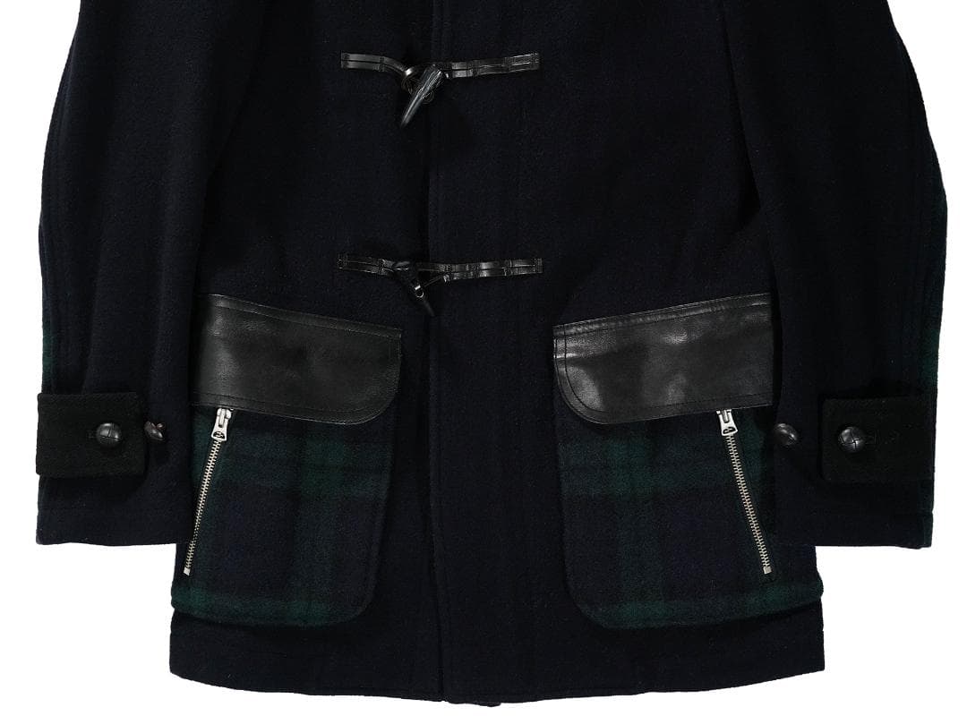 AD2011 JUNYA WATANABE MAN レザー 切替 ダッフルコート