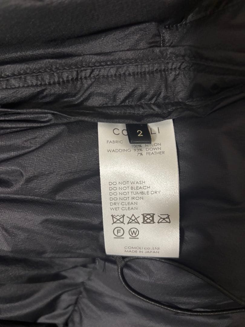 COMOLI 24AW ナイロンダウンジャケット　サイズ2 /ブラック