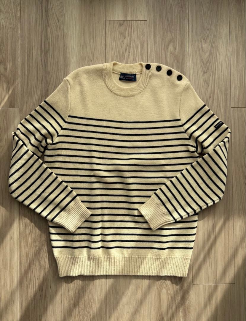 SAINT JAMES メンズ　マリンセーター　ECRU/MARINE 生成り