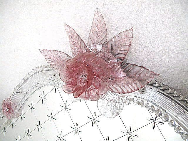 【美品】イタリア MURANO ムラノ島 ベネチアンミラー 大型 H131cm