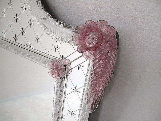 【美品】イタリア MURANO ムラノ島 ベネチアンミラー 大型 H131cm