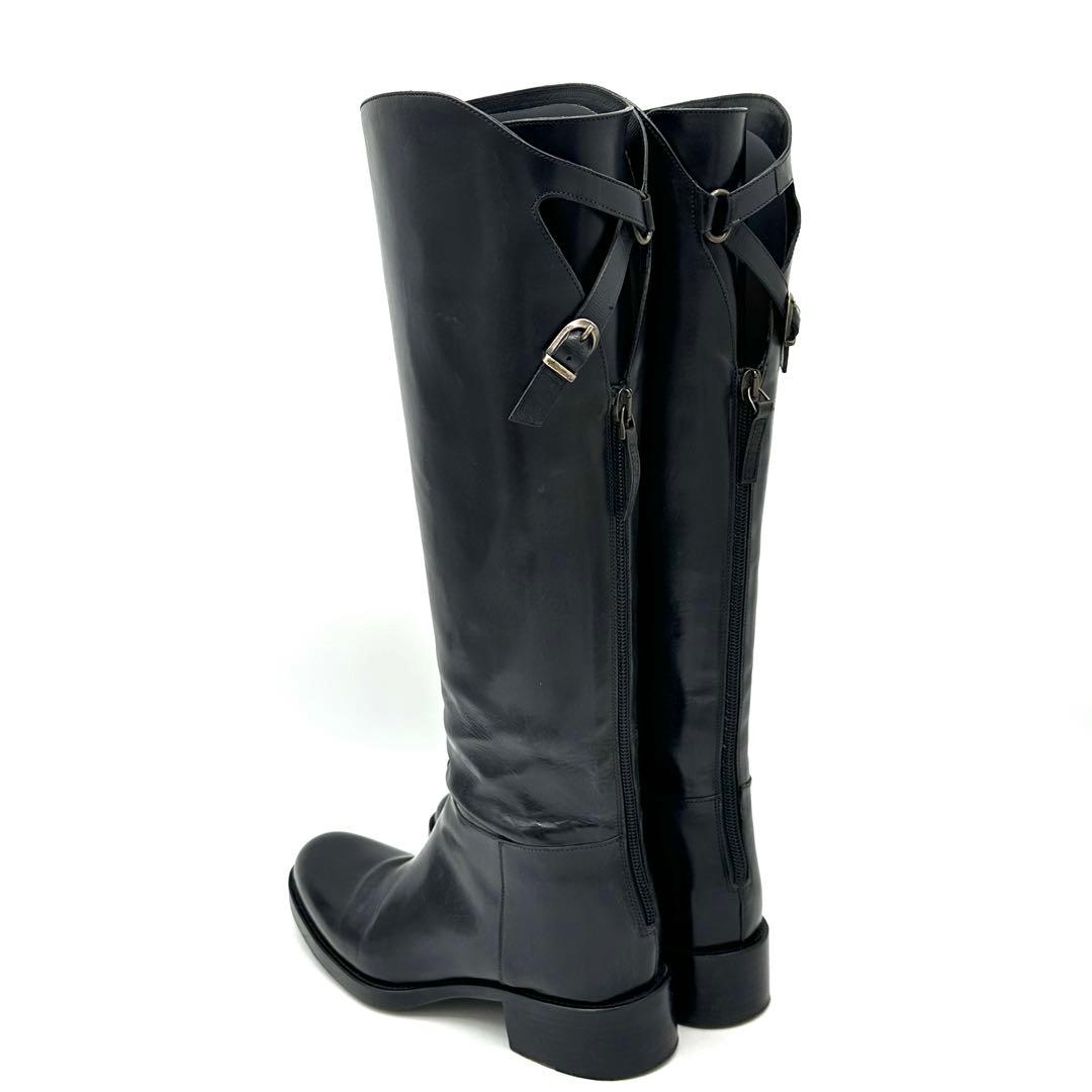 SARTORE サルトル【23cm】バックジップ ジョッキーブーツ 黒 ブラック