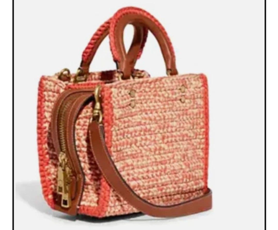 【極美品】COACH コーチ かごバッグ ベージュ/オレンジ ※相場7万円