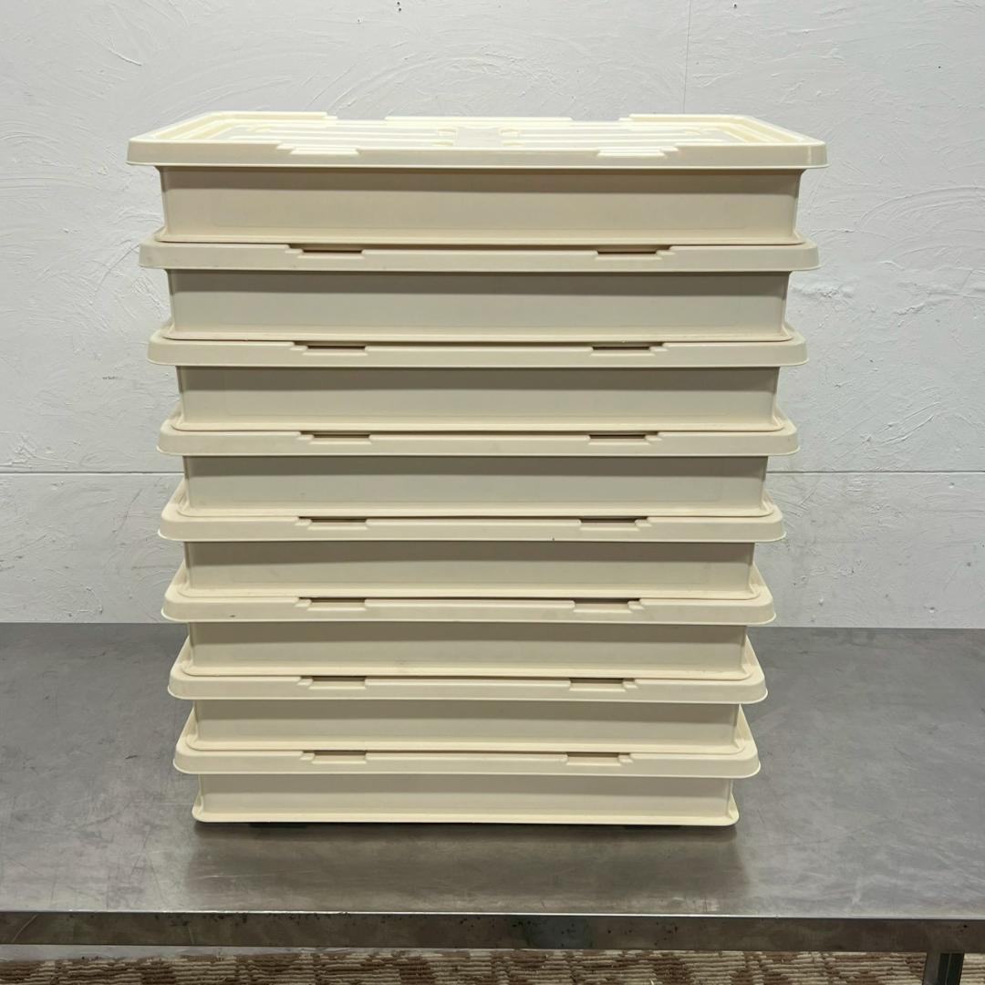 ８セット 番重 フードコンテナ （大） アイボリー 350×570×75 浅型