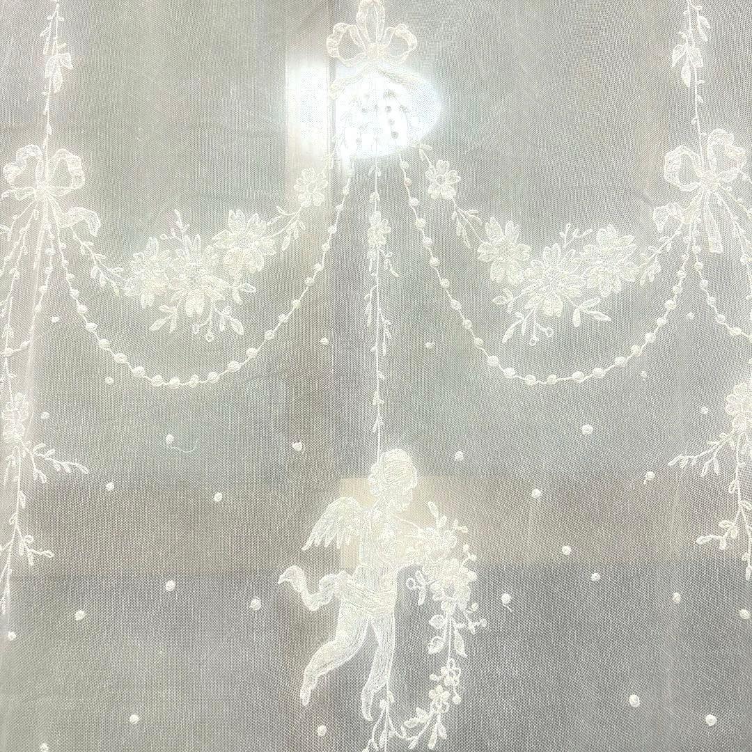 専用　フランスアンティーク　チュールレース　カーテン　天使　ガーランド　リボン