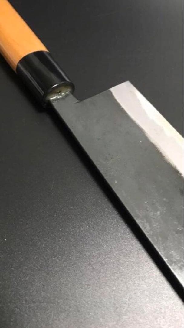 新品未使用　白紙鋼　境志泰　作　「火国」 菜切　210ミリ チェリー柄